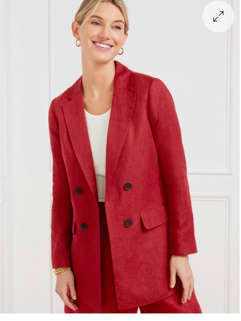Talbots Women’s Double-Breasted dark sangria red Blazer Jacket